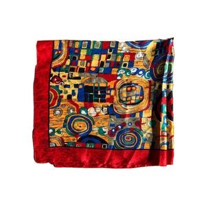 Colorful Red Patterned Scarf